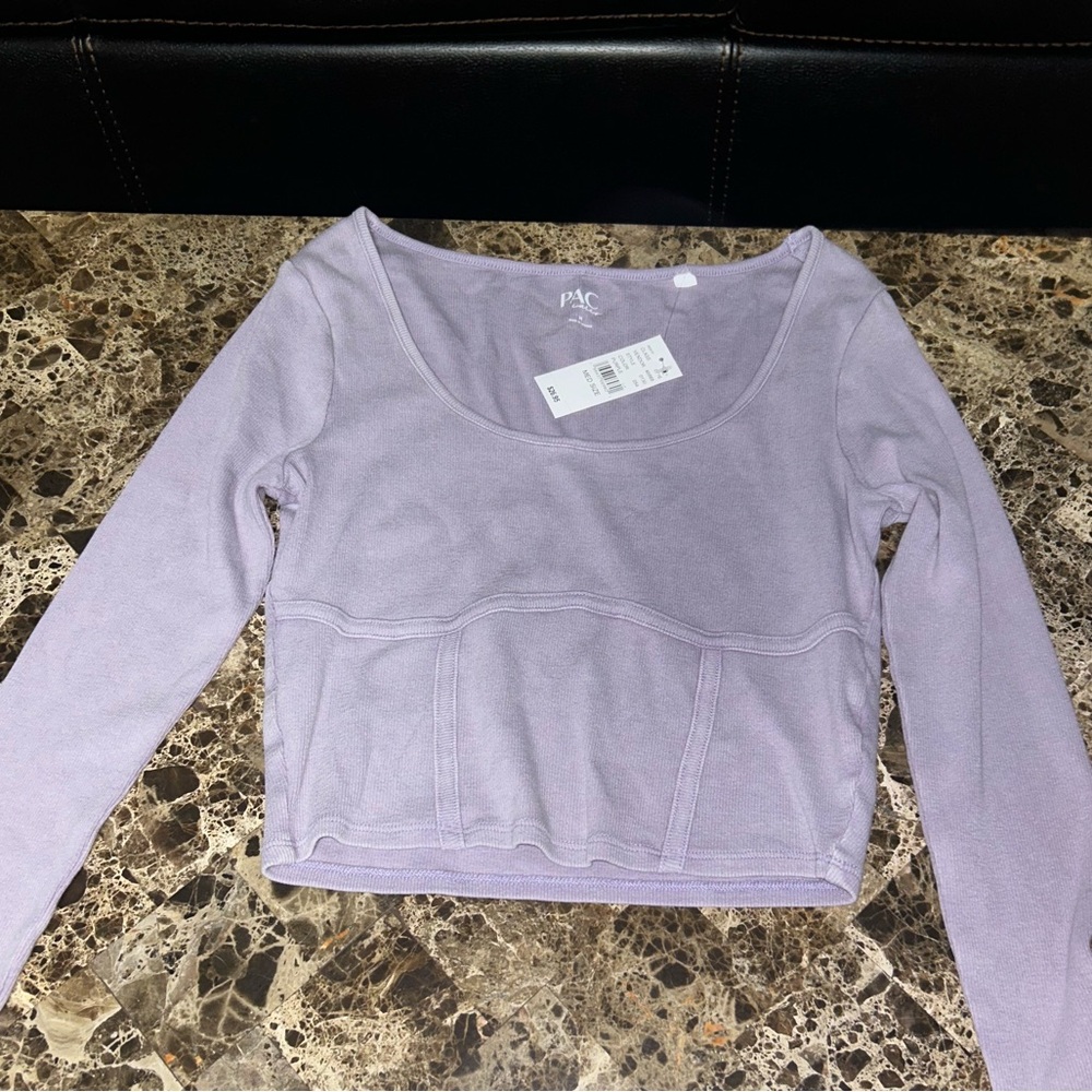 PacSun Light Purple Long Sleeve Blouse